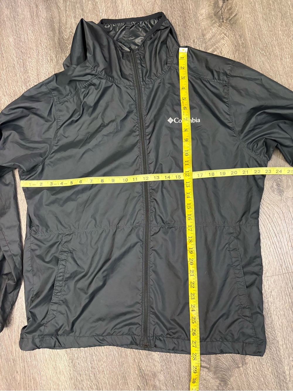 Columbia Center Ridge Windbreaker Hooded Jacket Men's Medium Black XM0287 Light - Picture 8 of 9